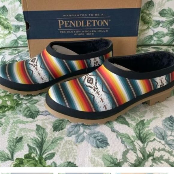 NEW Pendleton Saltillo Sunset Rubber Clogs Faux-Fur Lined  2511 2s1 - Picture 1 of 4